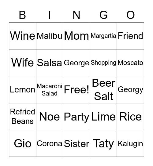 Noelias Birthday Bingo Card