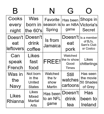 CoverGirls Bingo Card