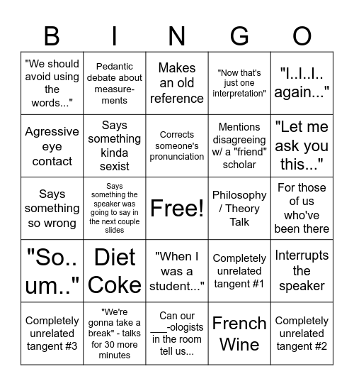 Big Guy Talks the Levant Bingo Card