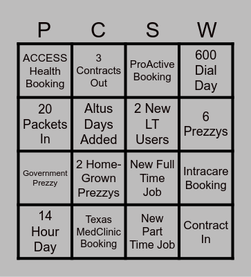 PC South Bingo - Week of 2/12/2024 Bingo Card