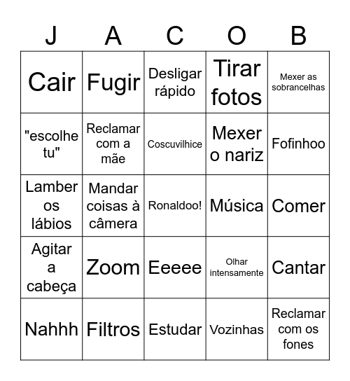 Bingo jacob Bingo Card
