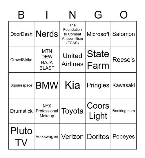 SB BINGO Card