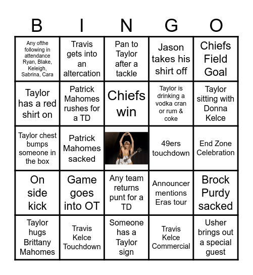 Swiftie Bowl <3 Bingo Card