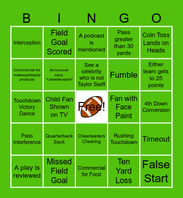 SUPER BOWL 2024 BINGO Card