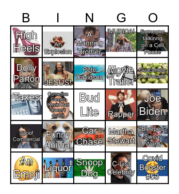 2024 Super Bowl Commercial BINGO! Bingo Card