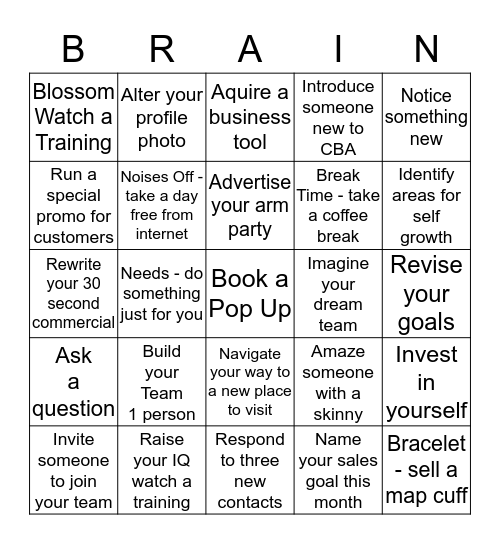 May Brain Grow Bingo Card