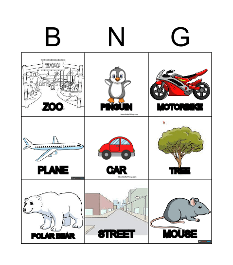 A DAY OUT Bingo Card