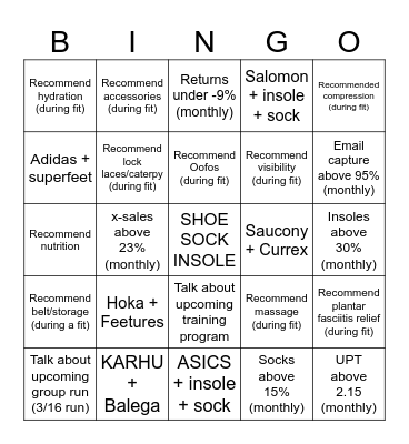 OUTFITTER BINGO Card