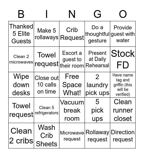 AYS Runner Bingo Card