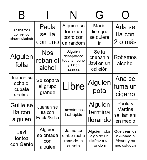 Miguelturra Bingo Card
