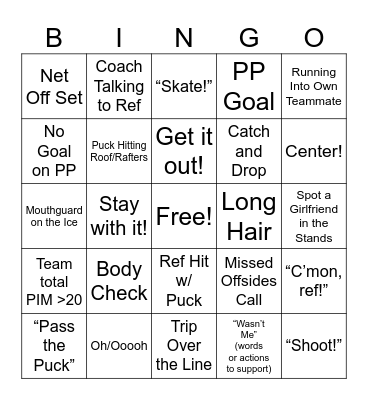 2024 Hockey Bingo Card