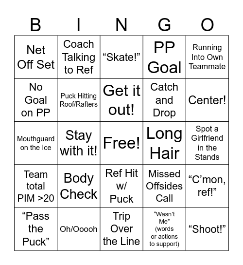 2024 Hockey Bingo Card