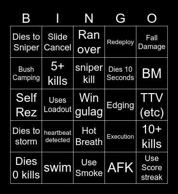 Phoenix Bingo Card