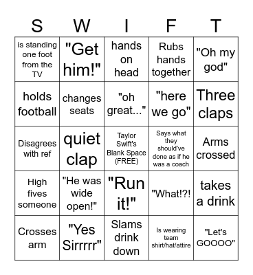 SUPER BOWL 2024 Bingo Card