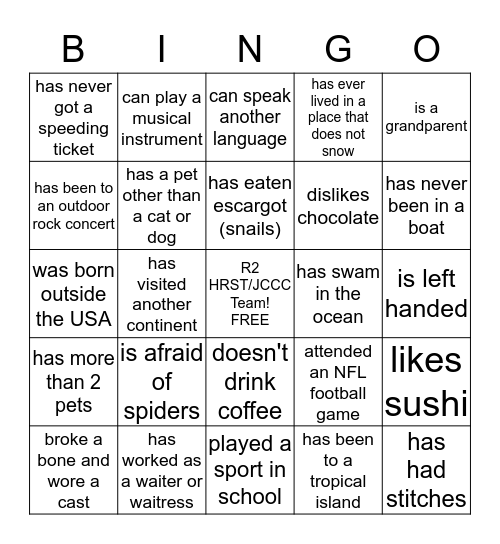 R2HRST/JC 2016 Bingo! Bingo Card