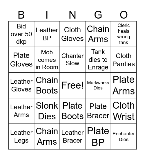 HOT Bingo Card