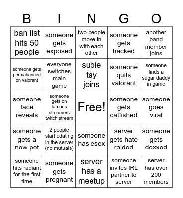 Hard Stuck Iron 2024 Bingo Card