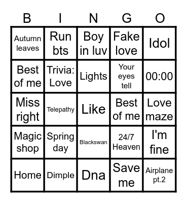 @Jhpark101395 Bingo Card