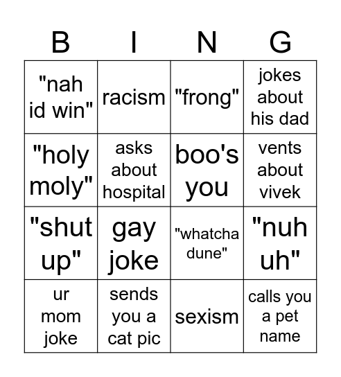 bracket Bingo Card