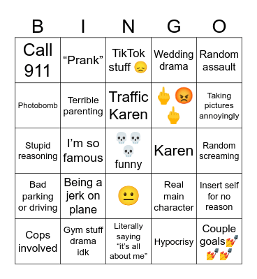 The click fun bingo thingy yahaha Bingo Card