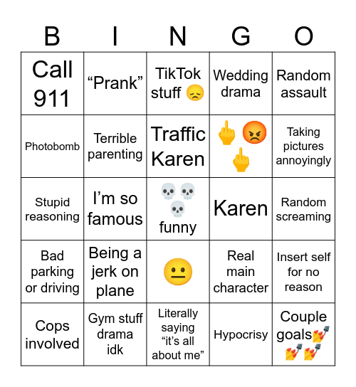 The click fun bingo thingy yahaha Bingo Card