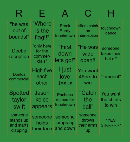 Super-Bowl Bingo Card