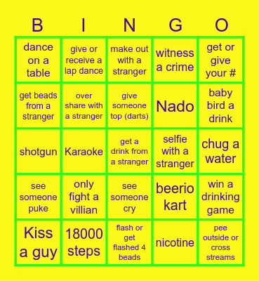 Mardi Gras Bingo Card