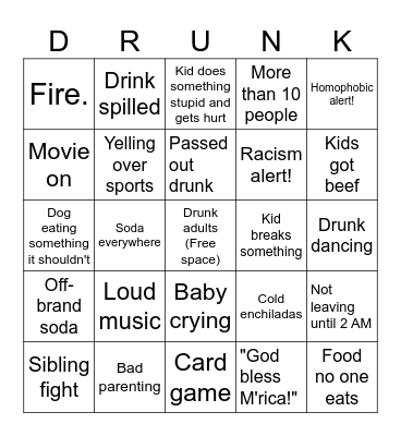 Party Bingo Card