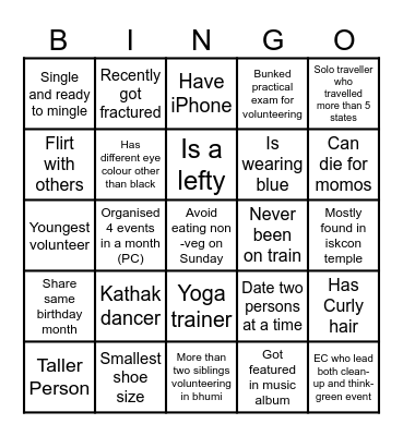 Connect with eachother Bingo Card