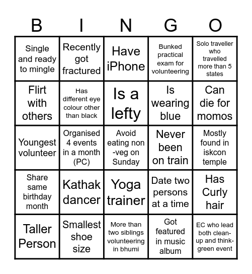 Connect with eachother Bingo Card