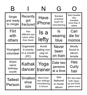 Connect with eachother Bingo Card