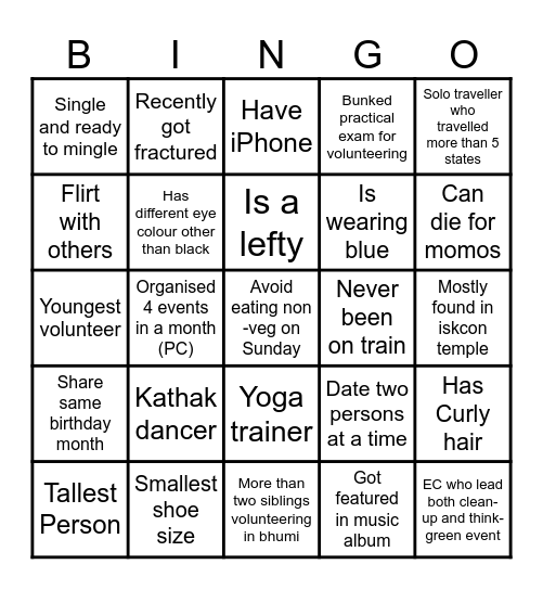 Connect with eachother Bingo Card