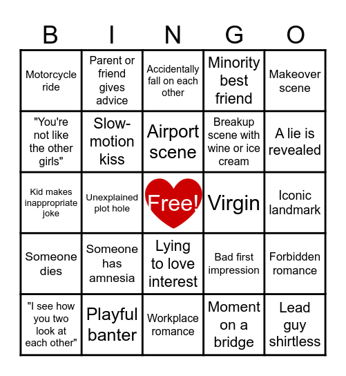 RPGMM RomCom Bingo 2 Bingo Card