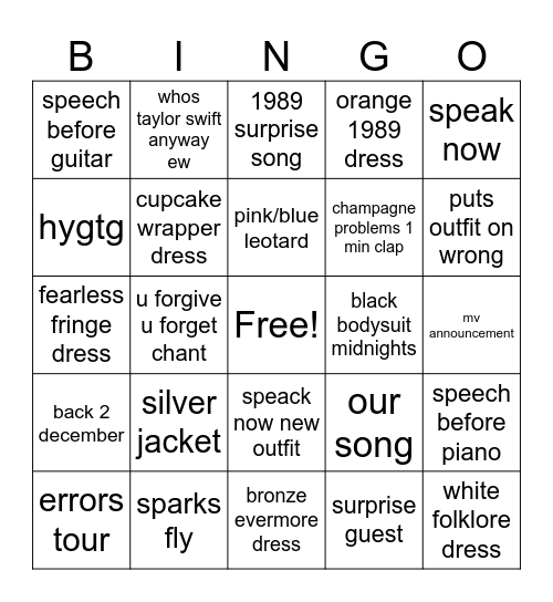 joomie Bingo Card