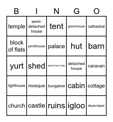 ARCHITECTURE BINGO Card