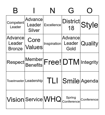 Leadership is Service Bingo Card