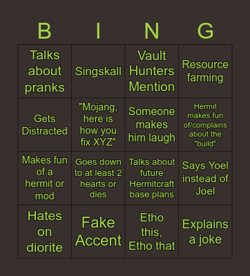 ISKALL HC BING(O) Bingo Card