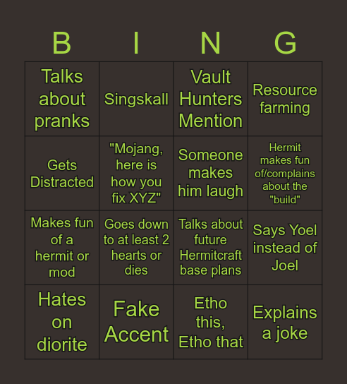 ISKALL HC BING(O) Bingo Card