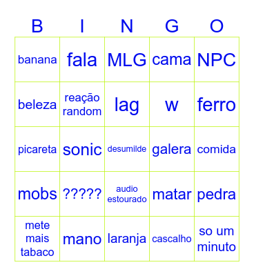 Cazoom Bingo Card