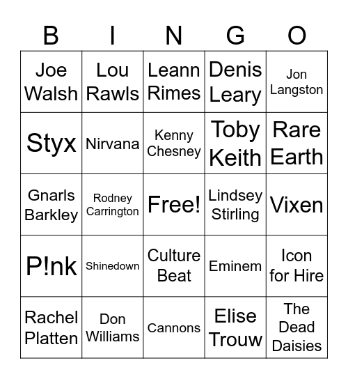 Music_02102024 Bingo Card