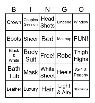 Intimates by Elizabeth Boudoir Bingo Card