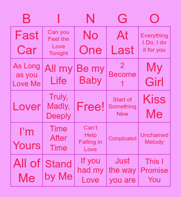 🩷 JIFA Love 🩷 Bingo Card