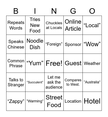 Blonde Fatty in China Bingo Card