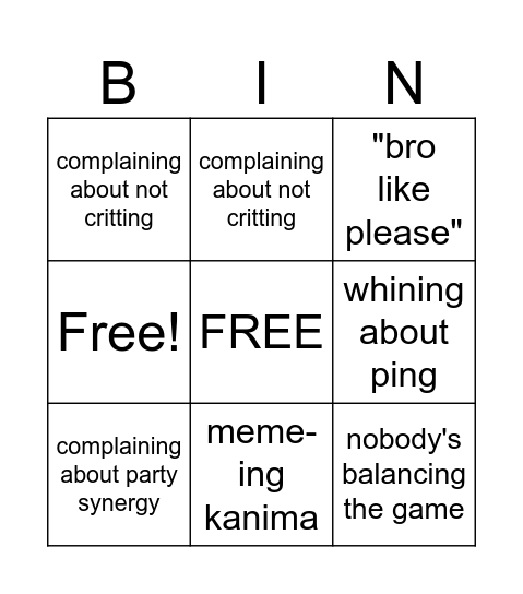 Legalia Bingo Board Bingo Card