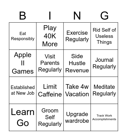 JP 2024 Resolutions Bingo Card