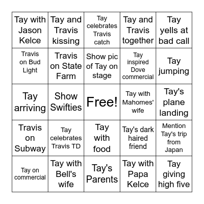 Traylor  Bingo Card