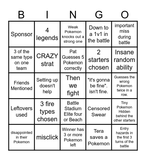 Then we react bingo Vinny 9th March Bingo Card