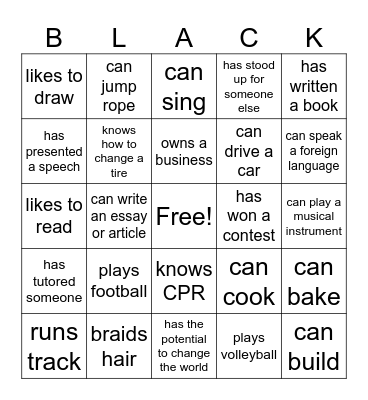 Find Someone Who ... Bingo Card