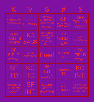 SUPER BOWL 58 Bingo Card