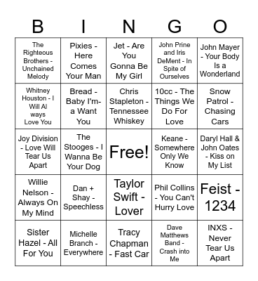 V-Day Bingo #2 Bingo Card